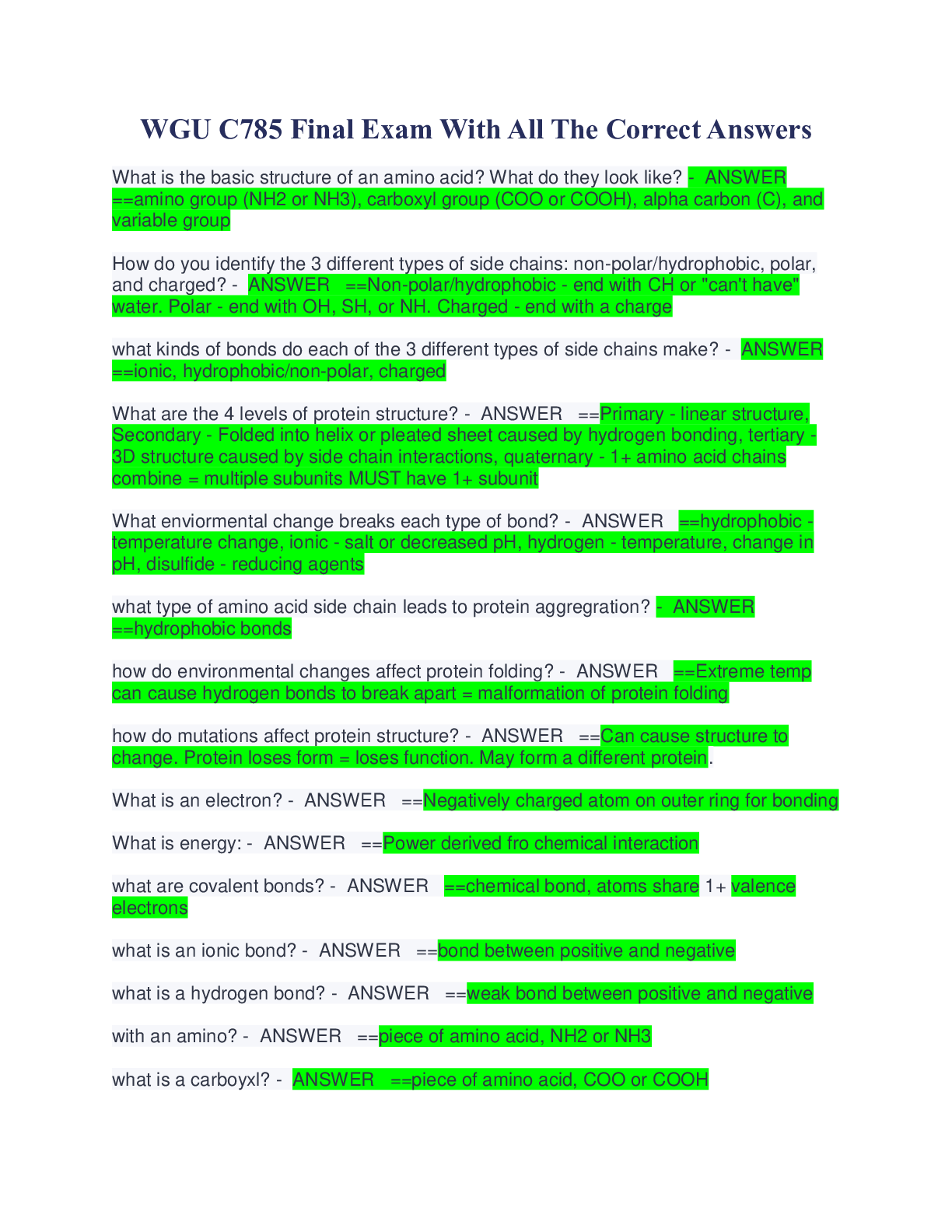 Preview image for WGU C785 Final Exam With All The Correct Answers